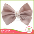 Women clear color white pearl bead ribbon hairbows